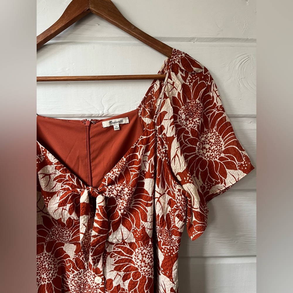 Silk Tie-Front Mini Dress in Sunflower Season 12